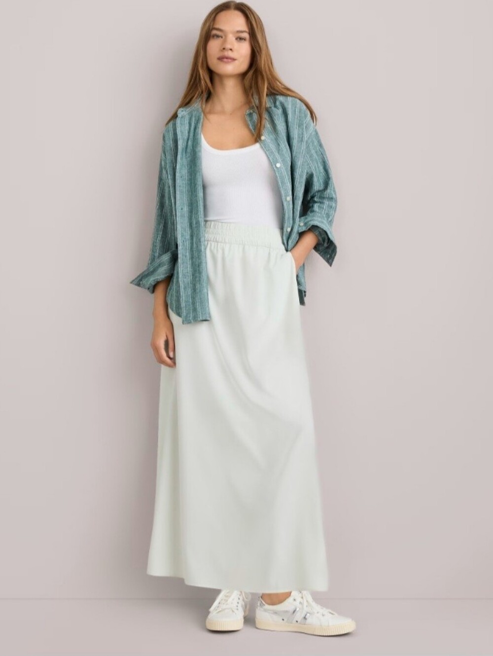 LOFT Lou & Grey Wanderweave Maxi Pocket Skirt XL